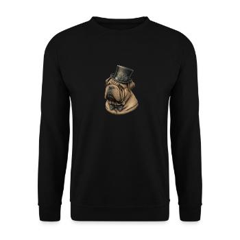 Motif de chien Shar Pei - Sweat-shirt Unisexe - noir - Devant - Alina (178cm) & Michal (187cm)
