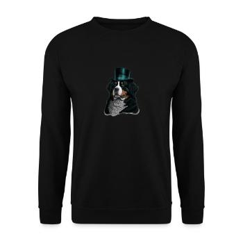 Hund Bernese Mountain Dog Hundemotiv - Unisex Pullover - Schwarz - Vorne - Alina (178cm) & Michal (187cm)