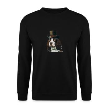 Hund English Springer Spaniel Hundemotiv - Unisex Pullover - Schwarz - Vorne - Alina (178cm) & Michal (187cm)