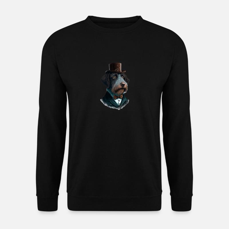 Hund German Wirehaired Pointer Hundemotiv - Unisex Pullover - Schwarz