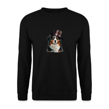 Dog Australian Shepherd dog motif - Unisex Sweatshirt - black - Front - Alina (178cm) & Michal (187cm)