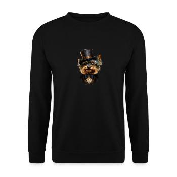 Dog Yorkshire Terrier dog motif - Unisex Sweatshirt - black - Front - Alina (178cm) & Michal (187cm)