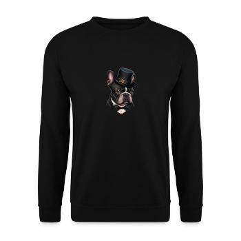 Dog French Bulldog dog motif - Unisex Sweatshirt - black - Front - Alina (178cm) & Michal (187cm)
