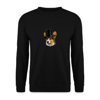 Hund Pembroke Welsh Corgi Hundemotiv - Unisex Pullover - Schwarz - Vorne - Alina (178cm) & Michal (187cm)
