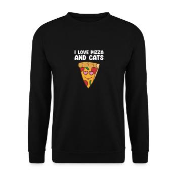 Pizza Quote Pizza Lovers Funny Food Pizza - Unisex Sweatshirt - black - Front - Alina (178cm) & Michal (187cm)