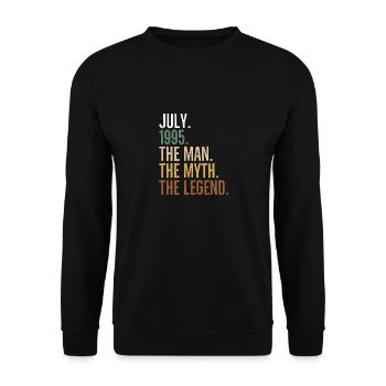 Juli 1995 The Man The Myth The Legend - Unisex Pullover - Schwarz - Vorne - Alina (178cm) & Michal (187cm)