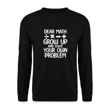 Chers maths, grandissez et résolvez votre propre problème - Sweat-shirt Unisexe - noir - Devant - Alina (178cm) & Michal (187cm)