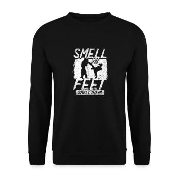 Smell My Feet Smell Them Combat Martial Arts Training - Unisex Sweatshirt - black - Front - Alina (178cm) & Michal (187cm)