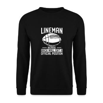 Juge de lignes parce que Brick Wall n’est pas un officiel - Sweat-shirt Unisexe - noir - Devant - Alina (178cm) & Michal (187cm)