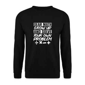Chers maths, grandissez et résolvez votre propre problème - Sweat-shirt Unisexe - noir - Devant - Alina (178cm) & Michal (187cm)