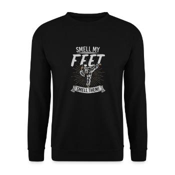 Smell My Feet Smell Them Combat Martial Arts Training - Unisex Sweatshirt - black - Front - Alina (178cm) & Michal (187cm)