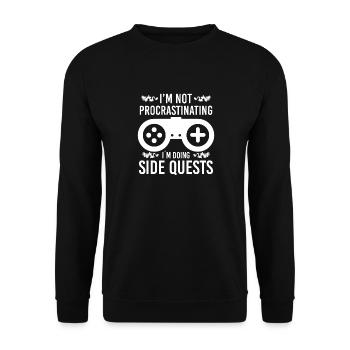En ne procrastinant pas en faisant des quêtes secondaires - Sweat-shirt Unisexe - noir - Devant - Alina (178cm) & Michal (187cm)