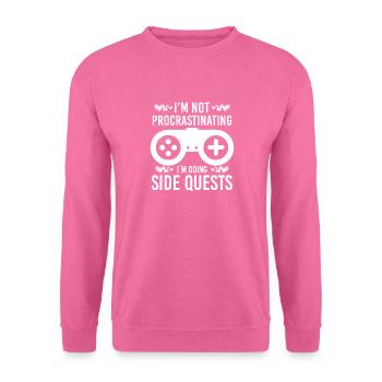 En ne procrastinant pas en faisant des quêtes secondaires - Sweat-shirt Unisexe - rose - Devant