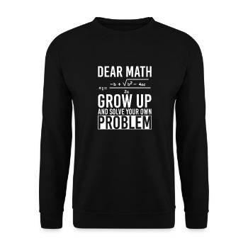 Chers maths, grandissez et résolvez votre propre problème - Sweat-shirt Unisexe - noir - Devant - Alina (178cm) & Michal (187cm)