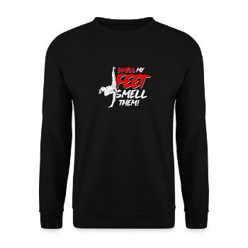 Smell My Feet Smell Them Combat Martial Arts Training - Unisex Sweatshirt - black - Front - Alina (178cm) & Michal (187cm)