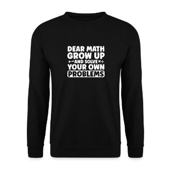 Chers maths, grandissez et résolvez votre propre problème - Sweat-shirt Unisexe - noir - Devant - Alina (178cm) & Michal (187cm)