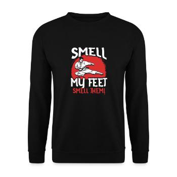 Smell My Feet Smell Them Combat Martial Arts Training - Unisex Sweatshirt - black - Front - Alina (178cm) & Michal (187cm)