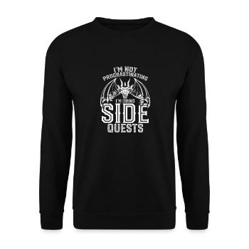 En ne procrastinant pas en faisant des quêtes secondaires - Sweat-shirt Unisexe - noir - Devant - Alina (178cm) & Michal (187cm)