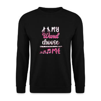 Flute player Flute player - Unisex Sweatshirt - black - Front - Alina (178cm) & Michal (187cm)
