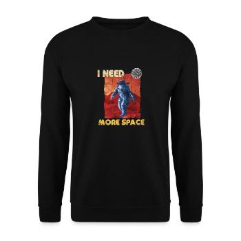 Space Man Astronaut Retro J’ai besoin de plus d’espace drôle - Sweat-shirt Unisexe - noir - Devant - Alina (178cm) & Michal (187cm)