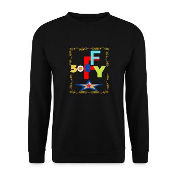 50 years birthday - tripple star cinquante ans - Sweat-shirt Unisexe - noir - Devant - Alina (178cm) & Michal (187cm)