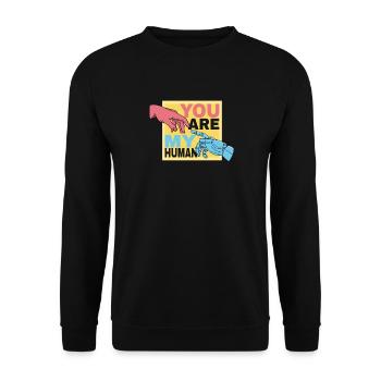 Du Bist Mein Menschlicher Valentinstagsliebe - Unisex Pullover - Schwarz - Vorne - Alina (178cm) & Michal (187cm)