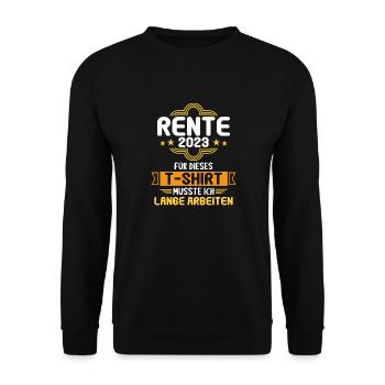 Rentner 2023 Rentnerin 2023 Rente 2023 - Unisex Pullover - Schwarz - Vorne - Alina (178cm) & Michal (187cm)