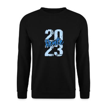 Rentner 2023 Rentnerin 2023 Rente 2023 - Unisex Pullover - Schwarz - Vorne - Alina (178cm) & Michal (187cm)