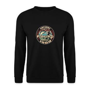 Awesome since 1968. Angel, Angler's Birthday - Unisex Sweatshirt - black - Front - Alina (178cm) & Michal (187cm)
