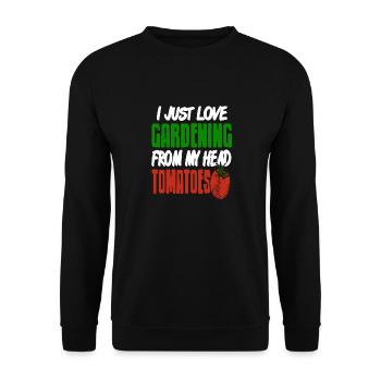 J’adore jardiner de ma tête TOMATES drôle - Sweat-shirt Unisexe - noir - Devant - Alina (178cm) & Michal (187cm)