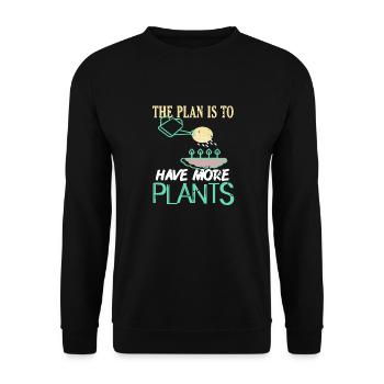 The Plan Is To Have More Plants Retro Gardener - Unisex Sweatshirt - black - Front - Alina (178cm) & Michal (187cm)