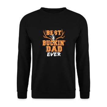 Best Buckin' Dad Ever Retro Funny Archery Hunting - Unisex Pullover - Schwarz - Vorne - Alina (178cm) & Michal (187cm)