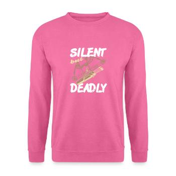 Silent But Deadly Retro Archery Hunting Designs - Unisex Sweatshirt - pink - Front