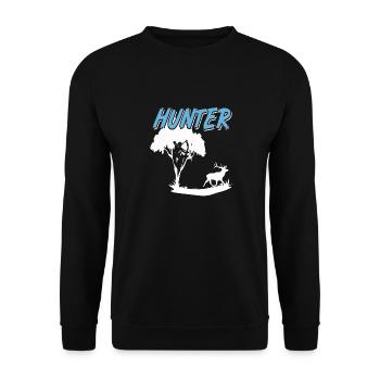 Awesome Retro Game Hunter Archery Hunting Designs - Unisex Sweatshirt - black - Front - Alina (178cm) & Michal (187cm)