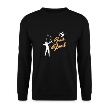 Fast Food Retro Funny Archery Hunting Designs - Unisex Sweatshirt - black - Front - Alina (178cm) & Michal (187cm)