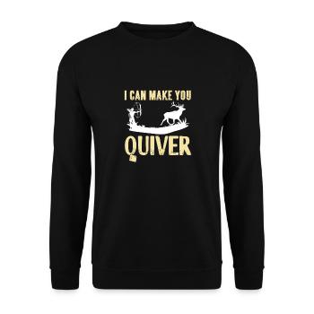 I Can Make You Quiver Retro Funny Archery Hunting - Unisex Sweatshirt - black - Front - Alina (178cm) & Michal (187cm)