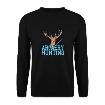 Retro Vintage Game Archery Hunting T-Shirt - Unisex Sweatshirt - black - Front - Alina (178cm) & Michal (187cm)