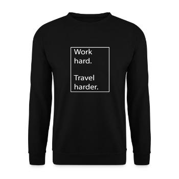 Travailler dur Voyager plus fort Voyage Touring - Sweat-shirt Unisexe - noir - Devant - Alina (178cm) & Michal (187cm)