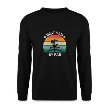 Best Dad By Par Disc Golf Lover Retro Sunset - Unisex Sweatshirt - black - Front - Alina (178cm) & Michal (187cm)