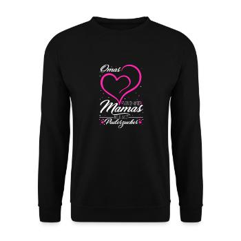 Überraschung Mama Oma Geschenk Pudezucker beste Om - Unisex Pullover - Schwarz - Vorne - Alina (178cm) & Michal (187cm)