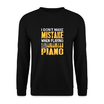 Je ne fais pas d’erreur en jouant du piano drôle - Sweat-shirt Unisexe - noir - Devant - Alina (178cm) & Michal (187cm)