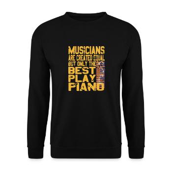 Les musiciens sont créés à égalité drôle pianiste piano - Sweat-shirt Unisexe - noir - Devant - Alina (178cm) & Michal (187cm)