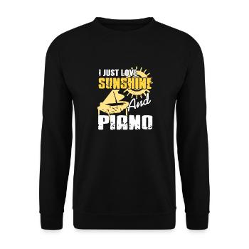 I Just Love Sunshine & Piano Retro Pianist Designs - Unisex Sweatshirt - black - Front - Alina (178cm) & Michal (187cm)