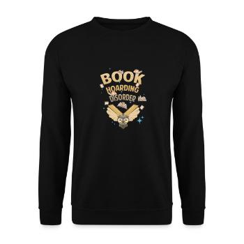 Buch Bücherwürmer und Leseratte Bücher Literatur - Unisex Pullover - Schwarz - Vorne - Alina (178cm) & Michal (187cm)