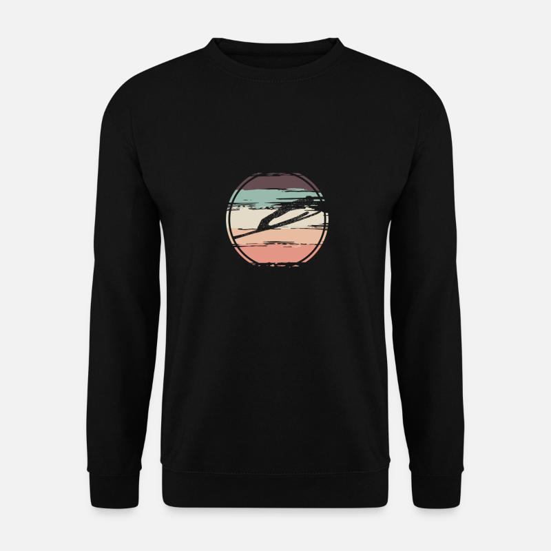 Skispringen Retro - Unisex Pullover - Schwarz