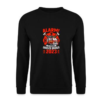 Alarm! Ich Werde Großer Bruder 2023 - Unisex Pullover - Schwarz - Vorne - Alina (178cm) & Michal (187cm)