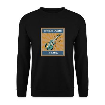 Guitar Passport World Instrument Music Gift Idea - Unisex Sweatshirt - black - Front - Alina (178cm) & Michal (187cm)