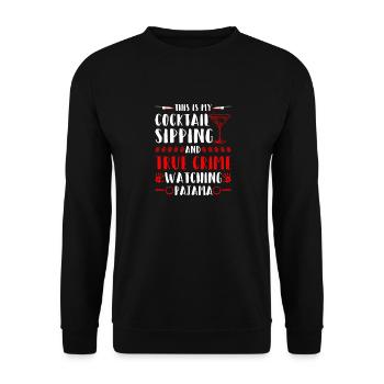 True Crime et Cocktails Pyjama - Sweat-shirt Unisexe - noir - Devant - Alina (178cm) & Michal (187cm)