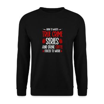 Le vrai crime et le café forcé au travail, Murderino - Sweat-shirt Unisexe - noir - Devant - Alina (178cm) & Michal (187cm)