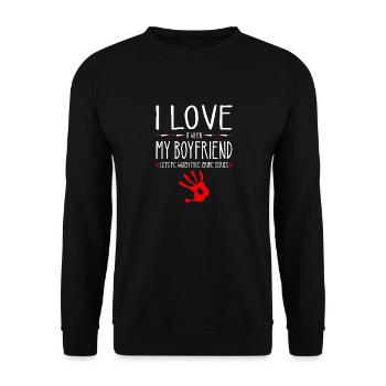 True Crime Series Girlfriend, J’aime mon petit ami, - Sweat-shirt Unisexe - noir - Devant - Alina (178cm) & Michal (187cm)